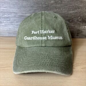 Fort Harker Guardhouse Museum Hat Cap Strap Back Green Embroidered Mens One Size
